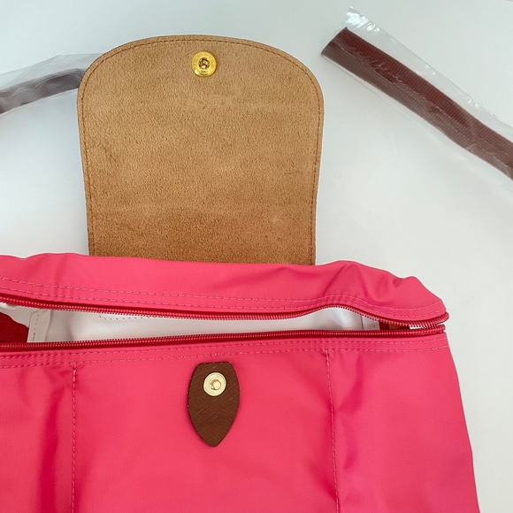 Longchamp Le Pliage Nylon Backpack FLOWER PINK New - Picture 13 of 14